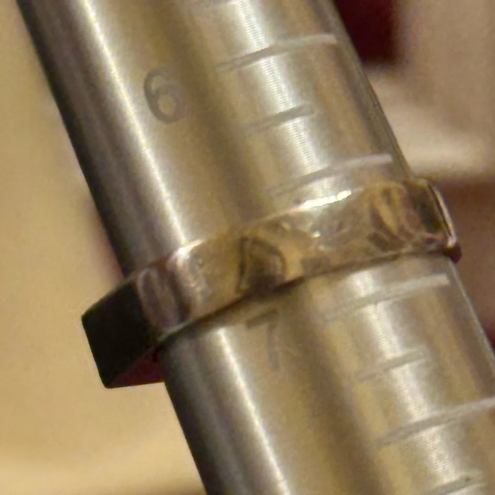 Mid-century style sterling 925 ring with baguette cut CZs